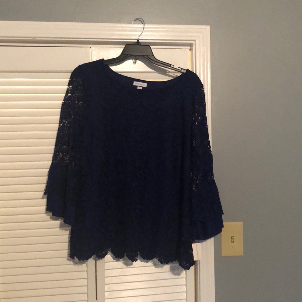Blue lace top